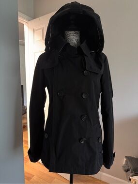 Burberry Women's Navy Hooded Trench Coat